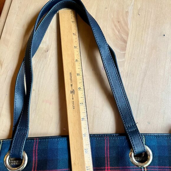 Talbots tote bag, in a tartan plaid patten with leather trim - Picture 10 of 16
